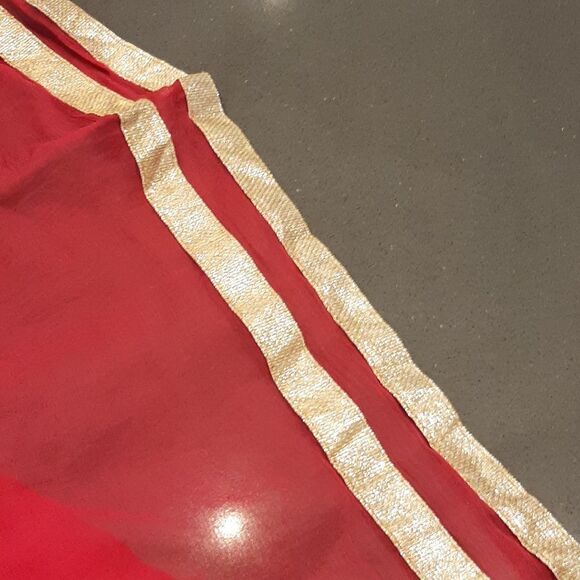 Homemade Indian Blue and Pink Dress with Silver Tassels - Picture 11 of 11